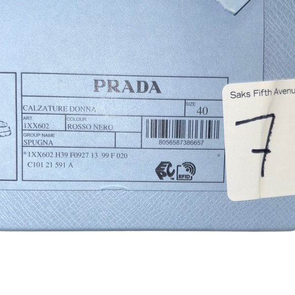 Prada Milano Red Fuzzy Slides - Picture 9 of 9